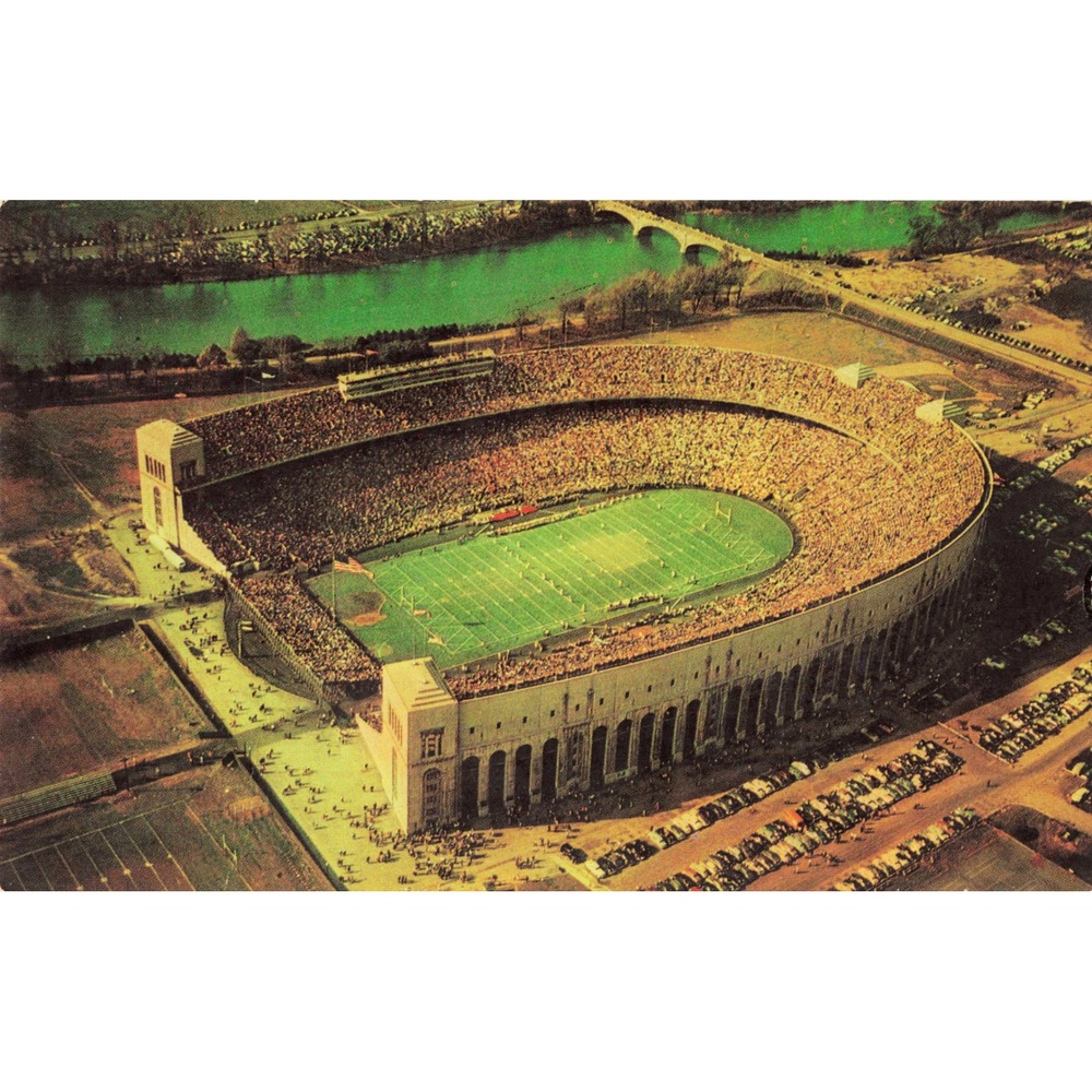 Ohio Stadium Ohio State Columbus Ohio OH Aerial View Football Chrome Postcard